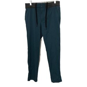 Lululemon Men's Drawstring Pants Athleisure Teal Gray Pockets See Measurements